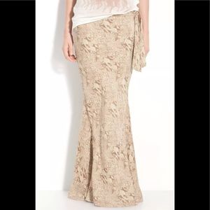 - HAUTE HIPPIE NWOT BIAS CUT SILK MAXI SKIRT BADAZZ
